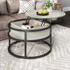 Round Lift Top Coffee Table with Hidden Storage, for Living Room, Modern Design
