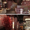 3D Red Brick Effect Wallpaper Stacked Stone Living Bedroom Wall Backdrop Rustic