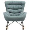 Nordic Wooden Rocking Chair Padded Accent Lounge Armchair Living Room Bedroom UK