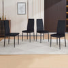 4pcs High Back Black Velvet Dining Chairs Padded Seat Dining Room Kitchen