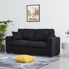 Panana 3 2 Seater Grey Black Linen Fabric Suite Sofa Couch, Free Throw Pillows