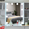 Large Dressing Table Vanity Makeup Desk With 3 Color Modes LED Light Mirror
