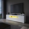 High Gloss White TV Stand Cabinet Unit Shelves Storage RGB LED Cupboard 180cm