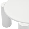 White Round Coffee Table Wooden Painted Coffee Table with 4 Legs for Living Room