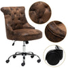 Swivel Executive Office Chair Mid Back PU Leather Upholstered Computer Desk Seat