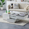 High Gloss Coffee Table Rectangular Living Room 3 Drawers Hidden Storage