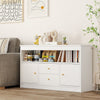 Multifunctional Display Cabinet Toy Storage Organizer w/2 Drawers-White