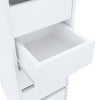Corner Mirror Dressing Table with LED Lights White Makeup Desk 5 Drawers & Stool