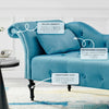 Chaise Lounge Elegant Colourful Velvet Reader's Bedroom Lounge Sofa w/ Wood Legs