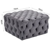 Chesterfield 70cm Extra Large Velvet Coffee Table Footstool Pouffe Seat Ottoman