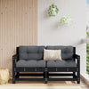 Garden Corner Sofas Outdoor Sectional Sofa 2 pcs Black Solid Wood Pine