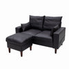 2 Seater faux leather/Linen Fabric Love Seat Sofa Armchair with Footstool Couch