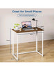 Folding Desk Foldable Small Computer Desk Writing Table Easy Assembly, Brown
