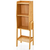 4-tier Bamboo Bookshelf Modern Bookcases Free Standing Storage Organizer Shelf