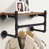 Rustic Wood Scaffold Board Floating Shelf Wall Mount Clothes Rail Hanger Display