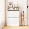 Freestanding Wooden Shoe Rack with Open Storage-White