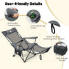 Camping Lounge Chair 2 in 1 Portable Reclining Beach Chair With Footrest