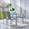 Modern Set of 4 Faux Leather Dining Chairs Padded Seat Kitchen Dinning Room Grey