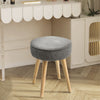 Dressing Table Stool Corduroy Round Makeup Vanity Seat Chair Wooden Legs Pouffe