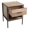 Industrial Bedroom Nightstand Compact Bedside Table One Drawer Storage Cabinet