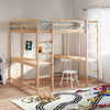 Loft Bed with Desk and Ladder 200x200 Solid Wood Pine F2Z3