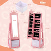 Children Jewelry Organizer Kids Jewelry Cabinet with Full-Length Mirror-Pink