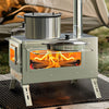 Portable Wood Burning Cooking Stove Camping Tent Heating Stove With Chimney Pipe