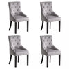 1/2/4/6 Dining Chairs Armchair High Back Linen/Velvet Upholstered Wood Legs Home