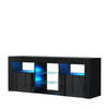 TV Unit Cabinet | TV Stand 145cm | Sideboard with High Gloss Doors | Free LED