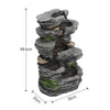 Solar Water Feature LED Light Outdoor Garden Fountain Cascading Waterfall Statue