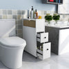 Slim Bathroom Storage Cabinet Narrow Rolling Storage Organizer w/ 2 Drawers