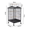 Large Bird Cage Parrot Cage With 4 Wheel Budgie Canary Finch Cockatoo Play Stand