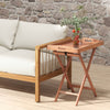 Patio Wooden Side Table Outdoor & Indoor Folding End Table X-shaped Frame