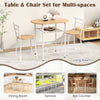 Small Table and 2 Chairs 3PCS Bar Kitchen Dining Breakfast Furniture Set W/Shelf