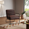 Brown Single PU Leather Sofa Chair Upholstered Lounge Leisure Accent Armchair UK
