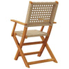 Brokky Folding Garden Chairs 6 pcs Beige Poly Rattan and Solid Wood,Folding W3F6