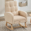 Rocking Chair w/ Adjustable Footrest for Living Room Teddy Fabric Rocking Chair