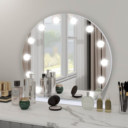 50cm Hollywood Makeup Mirror Large Vanity Light Mirror Dimmable LED Bulbs Round