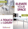 Dining Table, Glass Top Kitchen Table, Small Table, Chrome Metal Leg (120x70cm)