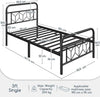 3ft Single Bed Frames, Sturdy Metal Platform Bed with Large Storage Bed Base
