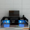 Modern 177cm TV Stand Unit Cabinet Sideboard RGB LED Light Living Room Black