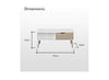 White Coffee Table with Storage Living Room Table with Drawer & Open Shelving