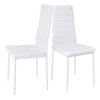 Set of 2 Dining Chairs PULeather Padded Seat High Back Metal Legs Home Furniture