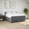 Box Spring Bed with Dark Grey 180x200 Fabric T1H8