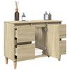Brokky Sink Cabinet Sonoma Oak 80x33x60 Engineered Wood,Vanity Unit with R3T6