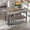 Wood Dining Table and 2 Chair with Bench 4 in 1 Restaurant Kitchen Furniture Set