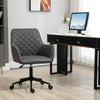 Vinsetto Home Office Chair Leather-Feel Fabric Swivel Chair with Armrests Grey