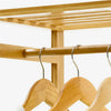 Clothes Rail Natural Bamboo Stand Coat Rack with Shoe Rack Wardrobe for Bedroom