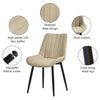 Pair of Dining Chair Faux Leather Metal Legs Cream Chair Modern Dining Room New