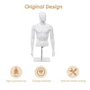 Mannequin Torso Manikin Dress Form Adjustable Male Half Body Model W/ Iron Stand